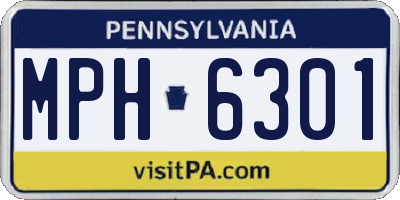 PA license plate MPH6301