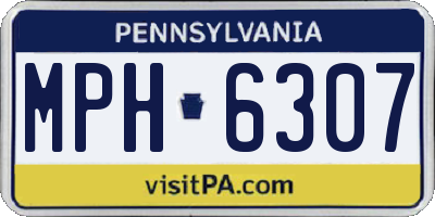 PA license plate MPH6307