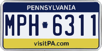PA license plate MPH6311
