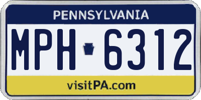 PA license plate MPH6312