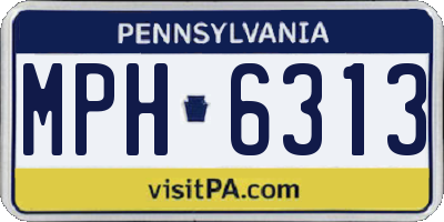 PA license plate MPH6313