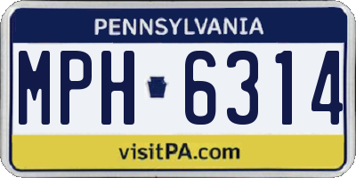 PA license plate MPH6314