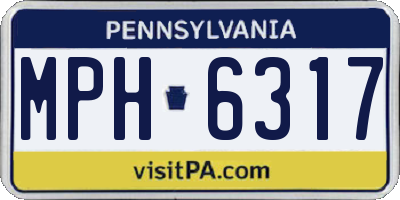 PA license plate MPH6317