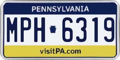 PA license plate MPH6319