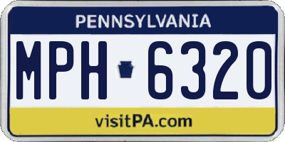 PA license plate MPH6320