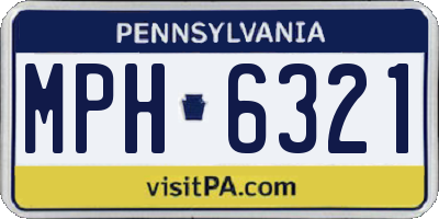 PA license plate MPH6321