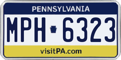 PA license plate MPH6323