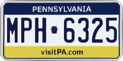 PA license plate MPH6325