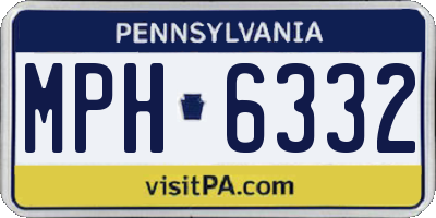 PA license plate MPH6332
