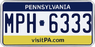 PA license plate MPH6333