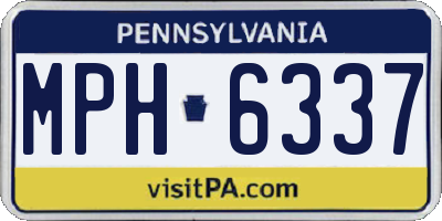 PA license plate MPH6337
