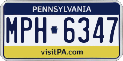 PA license plate MPH6347