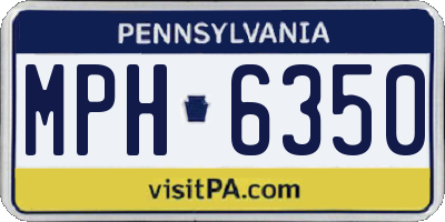 PA license plate MPH6350