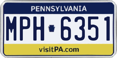 PA license plate MPH6351