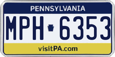 PA license plate MPH6353