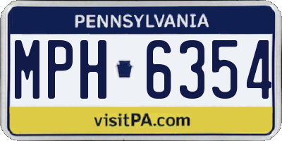 PA license plate MPH6354