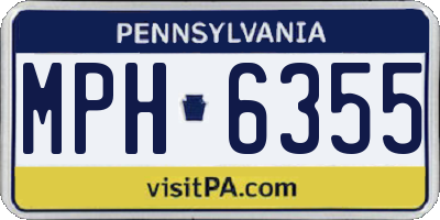 PA license plate MPH6355