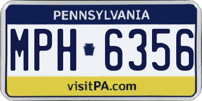 PA license plate MPH6356