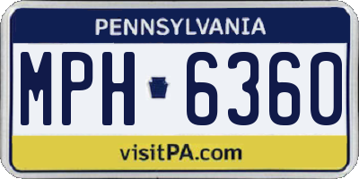 PA license plate MPH6360