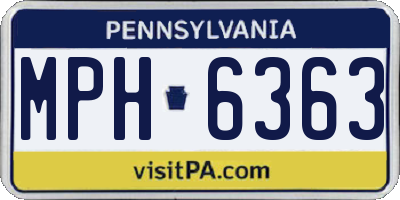 PA license plate MPH6363