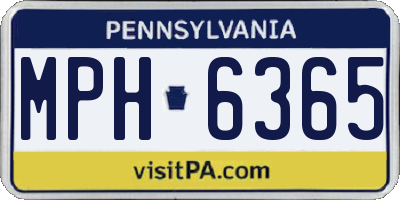PA license plate MPH6365
