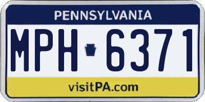 PA license plate MPH6371