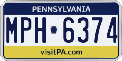 PA license plate MPH6374