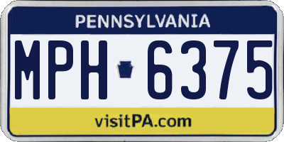 PA license plate MPH6375