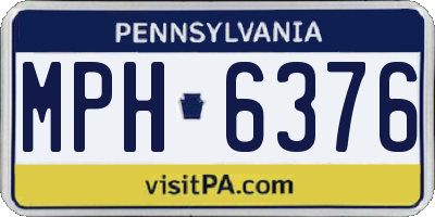 PA license plate MPH6376