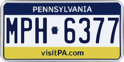 PA license plate MPH6377