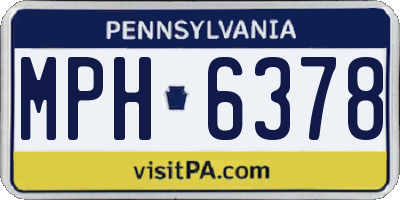 PA license plate MPH6378