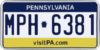 PA license plate MPH6381