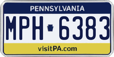 PA license plate MPH6383