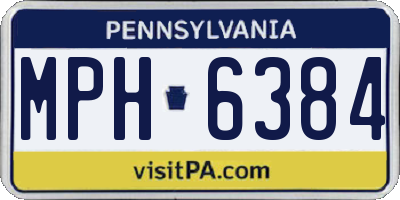 PA license plate MPH6384