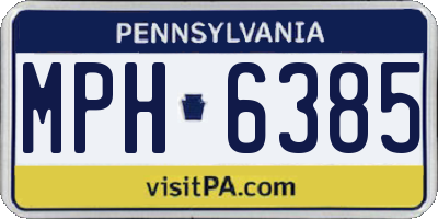 PA license plate MPH6385