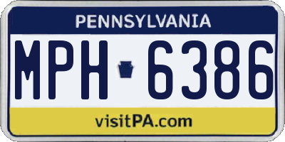 PA license plate MPH6386
