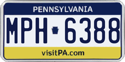 PA license plate MPH6388