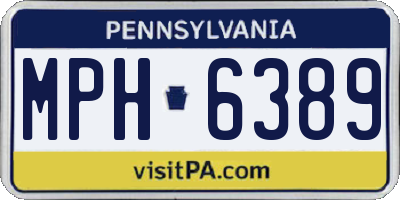 PA license plate MPH6389