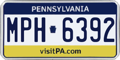 PA license plate MPH6392
