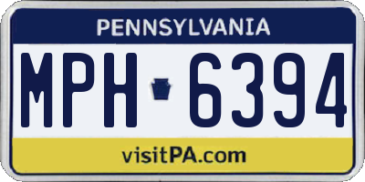PA license plate MPH6394