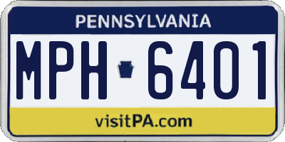 PA license plate MPH6401