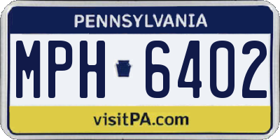 PA license plate MPH6402