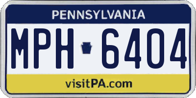 PA license plate MPH6404