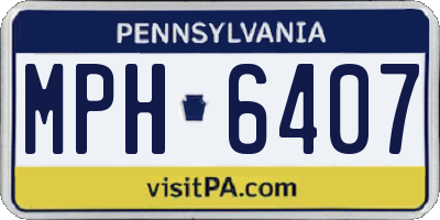 PA license plate MPH6407