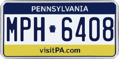 PA license plate MPH6408