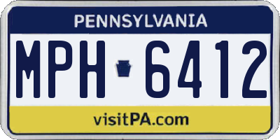 PA license plate MPH6412