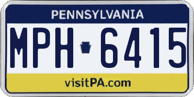 PA license plate MPH6415