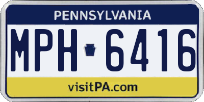 PA license plate MPH6416