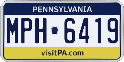 PA license plate MPH6419
