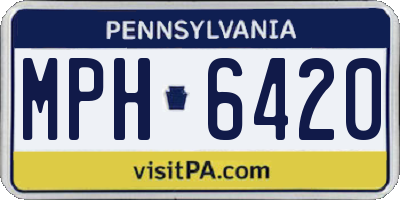 PA license plate MPH6420